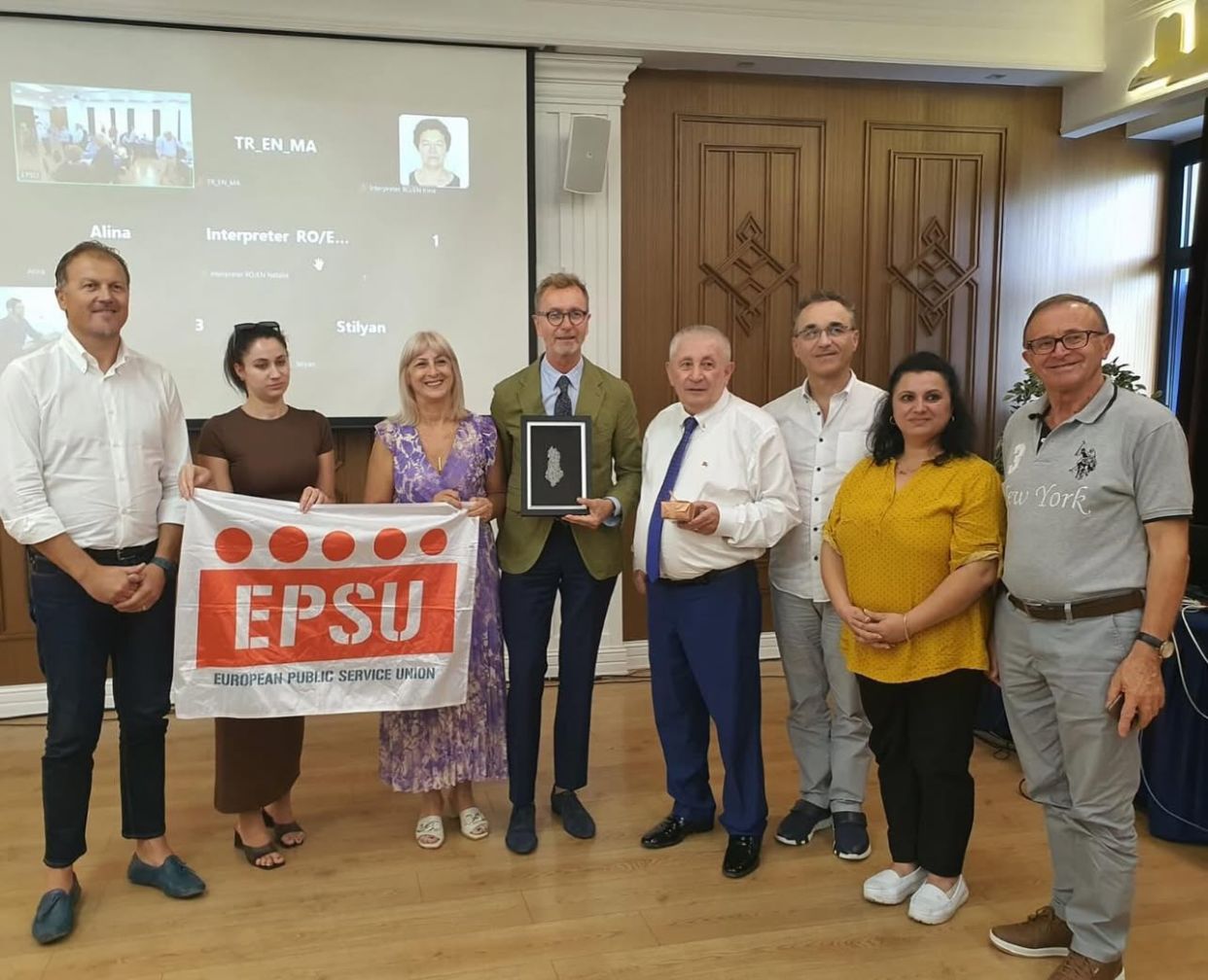 Read more about the article Takimi me Ambasadorin e BE-së, Silvio Gonzato, në Konferencën e EPSU në Tiranë