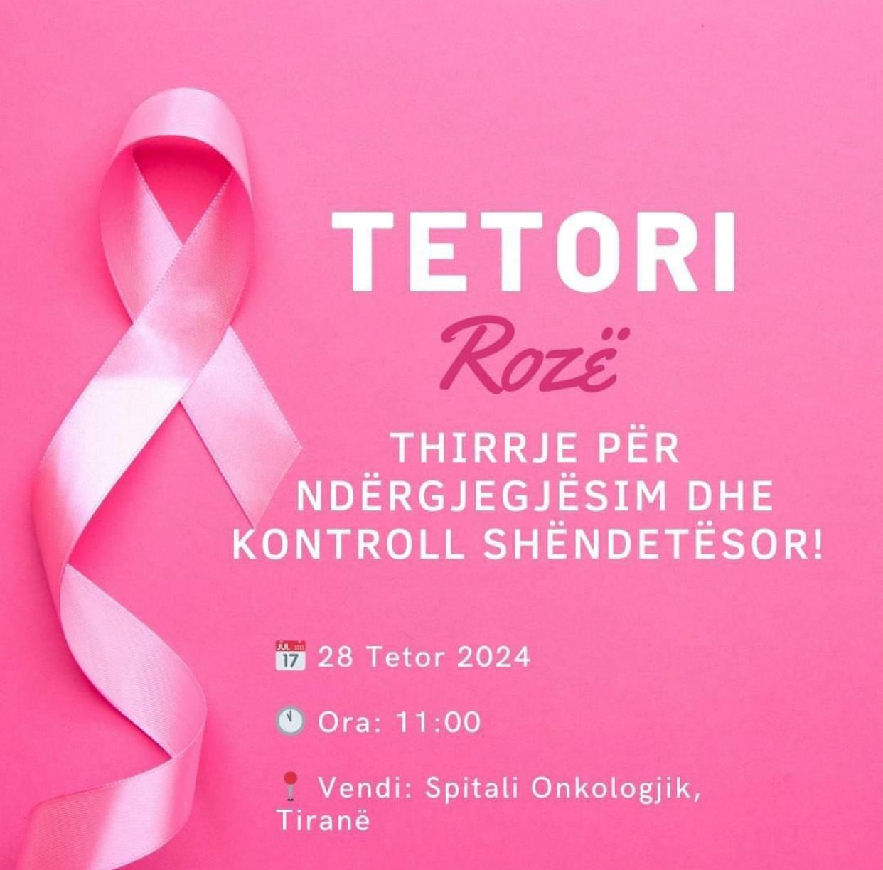 Read more about the article Muaji i Ndërgjegjësimit ndaj Kancerit të Gjitrit – Vizita dhe Mamografi Falas